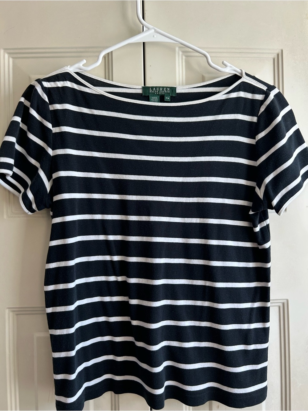 Vintage Lauren Ralph Lauren Black & White Striped Women’s Tee